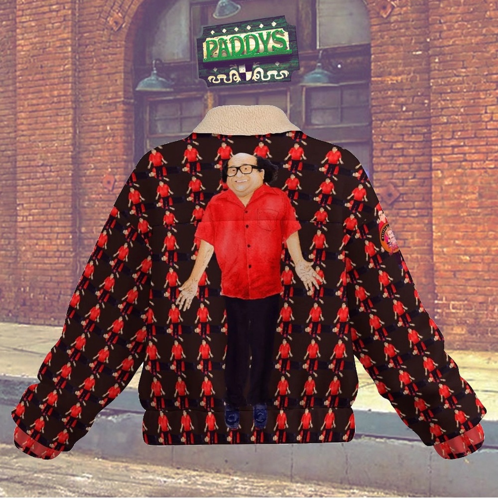 Danny DeVito "Plaid" Art Women's Patch Pocket Always Sunny Fleece Trucker Jacket